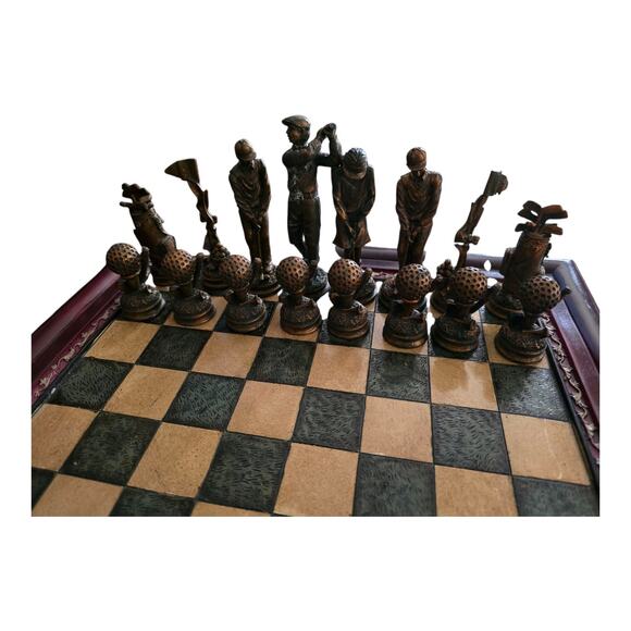 Vintage Golf Galaxy Chess Set And Board DAMAGED - Picture 5 of 9